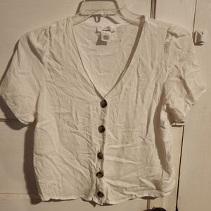URBAN Romantics White Button-Down Shirt